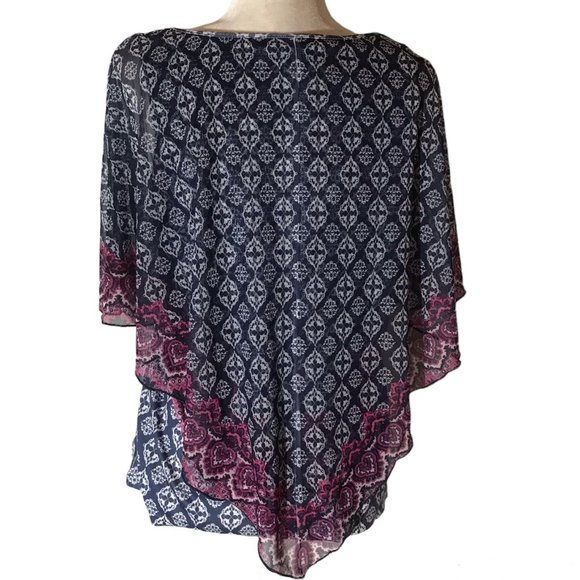 JM Collection Printed Top. New With Tickets. Size Large - Picture 2 of 3